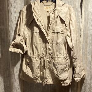 Michael Kors womens tan jacket with option to roll sleeves up